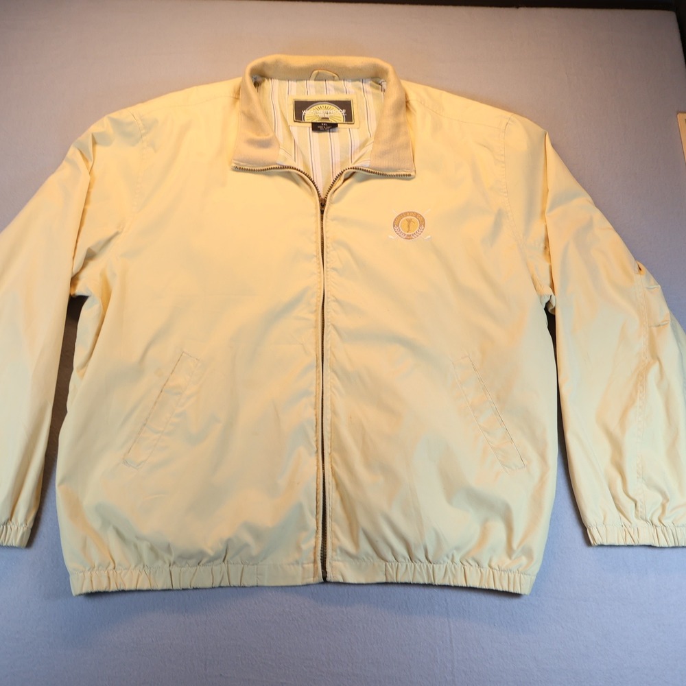 Weatherproof Mens XXL Golf Jacket Yellow Siouxland Golf Full Zip Harrington Coat